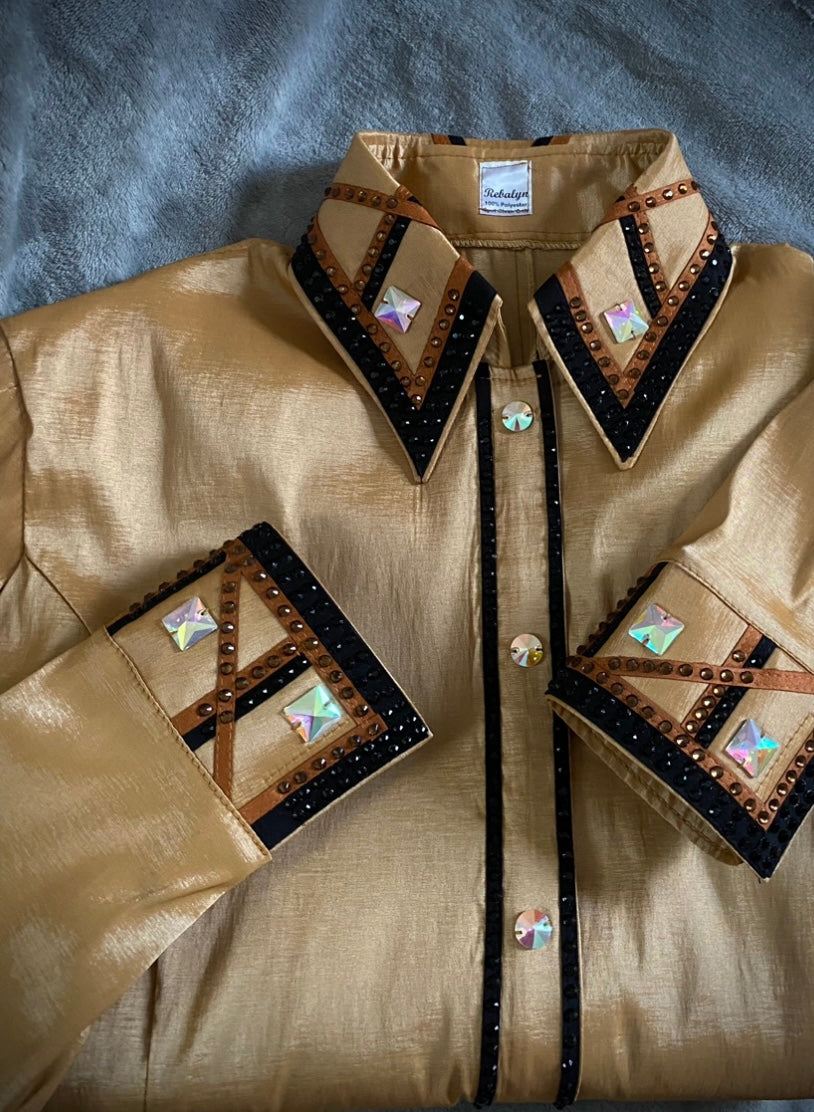 Hidden Zip Show Shirt - Gold