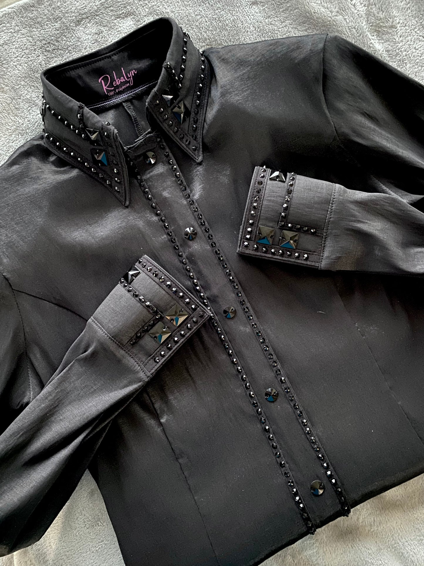 Hidden Zip Show Shirt - Black