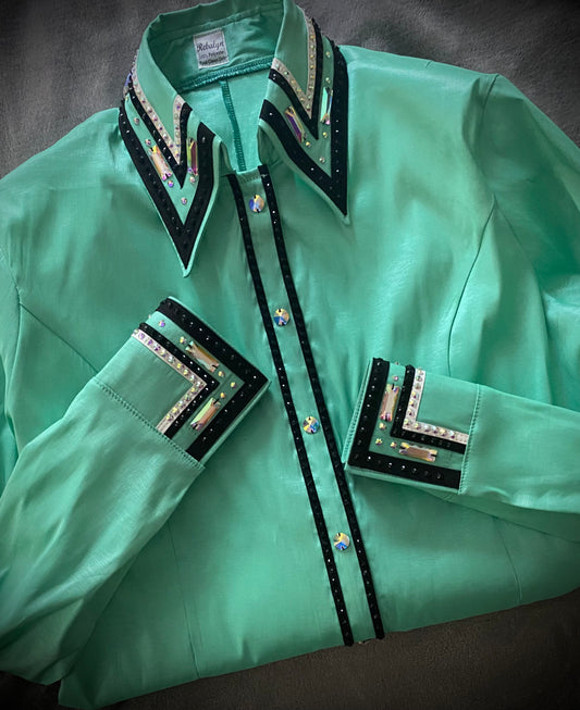 Hidden Zip Show Shirt - Icy Mint