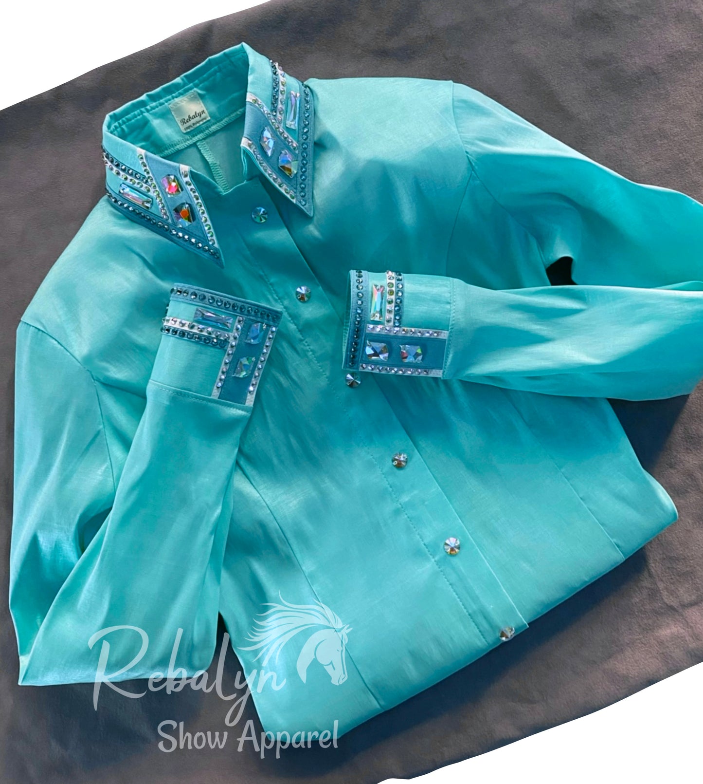 Hidden Zip Show Shirt - Turquoise