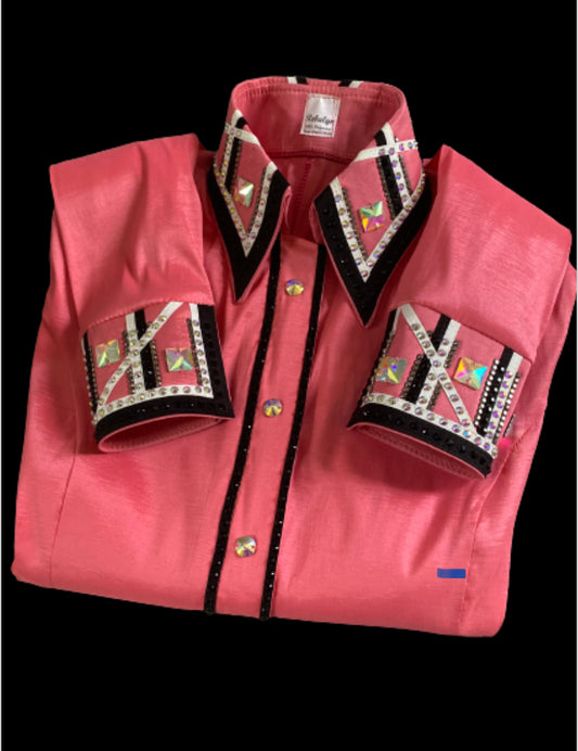 Hidden Zip Show Shirt - Coral