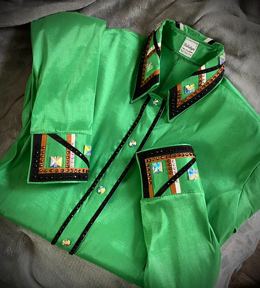 Hidden Zip Show Shirt - KELLY GREEN